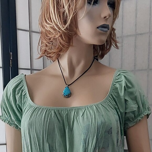 NWT Bamboo Traders Bohemian Sage Green Dress  L Colorful Butterfly Floral Print - Picture 9 of 11